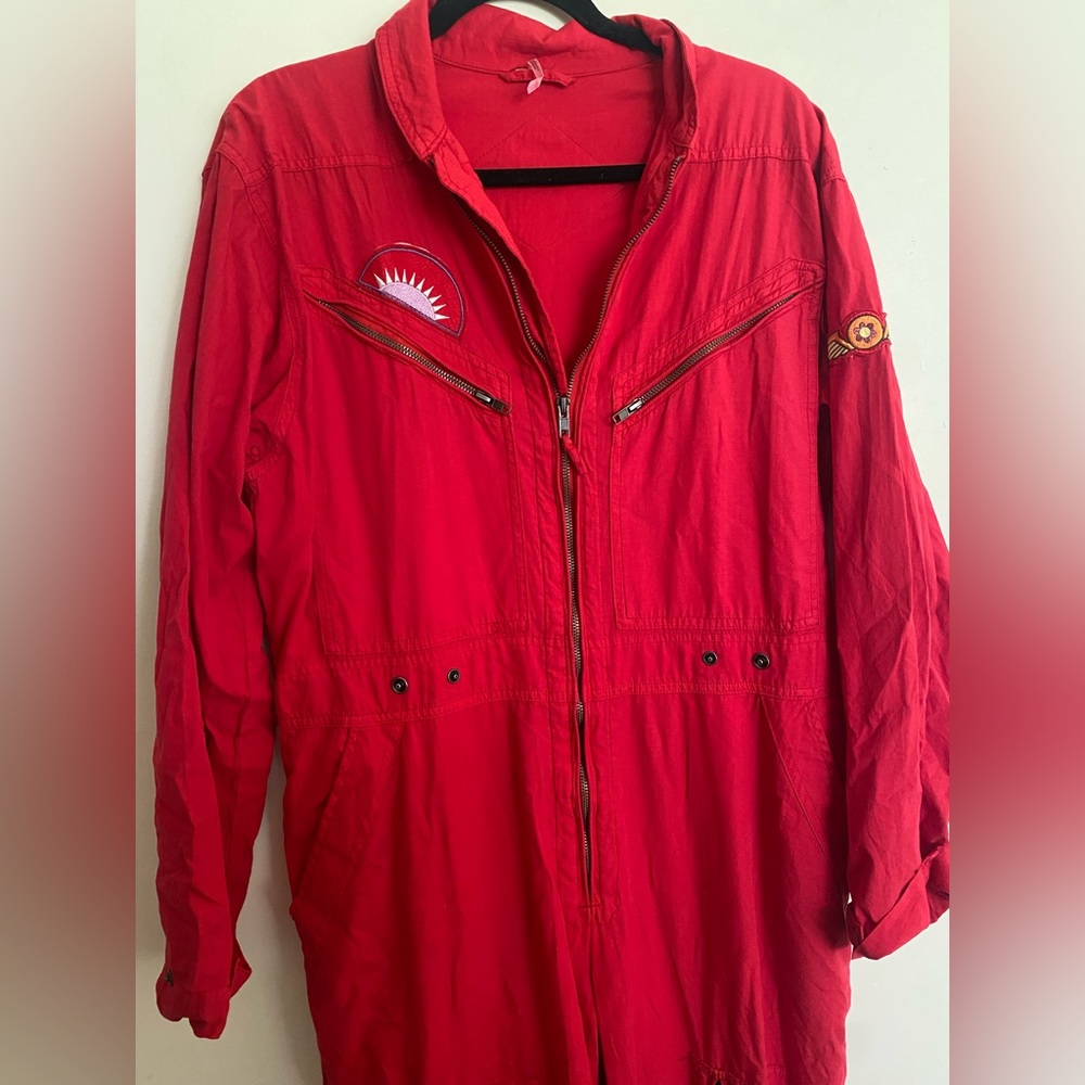 Free People Red Festival jumpsuit / boilersuit
